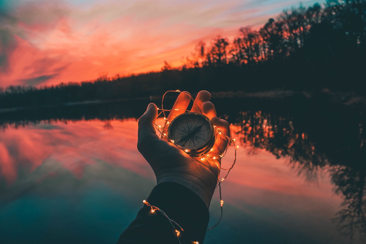 hand, light, compass, dark, nature, trees, sky, clouds, reflection, water, compass, compass, compass, compass, compass